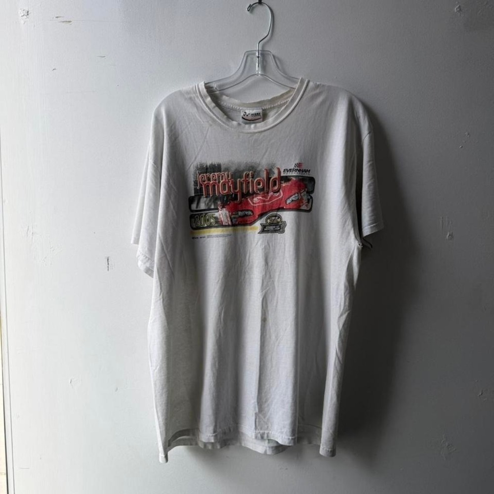 2005 Jeremy Mayfield Chase for the Nextel Cup white t-shirt Size L